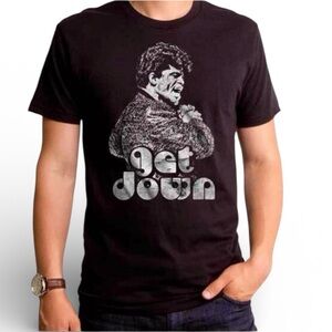 James Brown Get Down Graphic Band Tee Shirt Black NWT L & XL